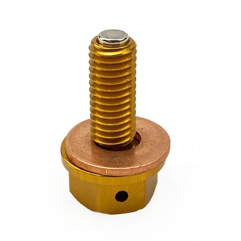 MAGNETIC OIL DRAIN PLUG M8x1.25, CRF 450/250 RMZ 450, GOLD thumbnail 3