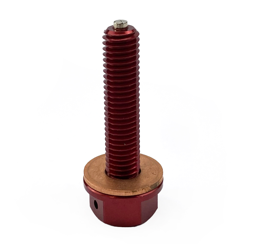 MAGNETIC OIL DRAIN PLUG M8x1.25, CRF 150R 450R 450X, RED thumbnail 3