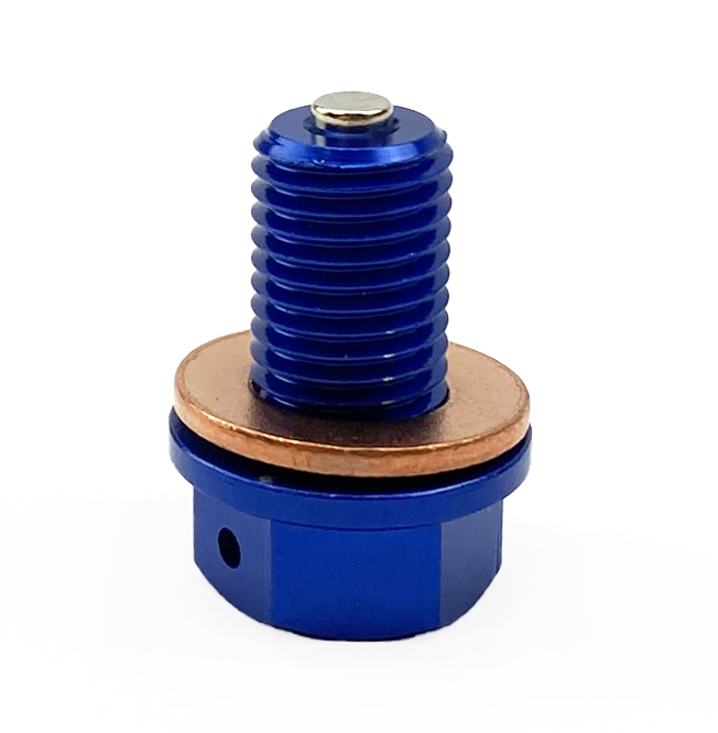 MAGNETIC OIL DRAIN PLUG M10x1.25, YZ 125 250 YZF 250 450 WRF, BLUE thumbnail 3