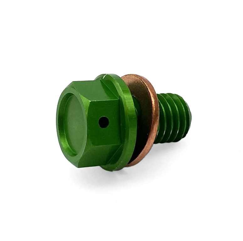 MAGNETIC OIL DRAIN PLUG M10x1.50, KX 65 85 125 250 KXF 250 450, GREEN 92066-1437
