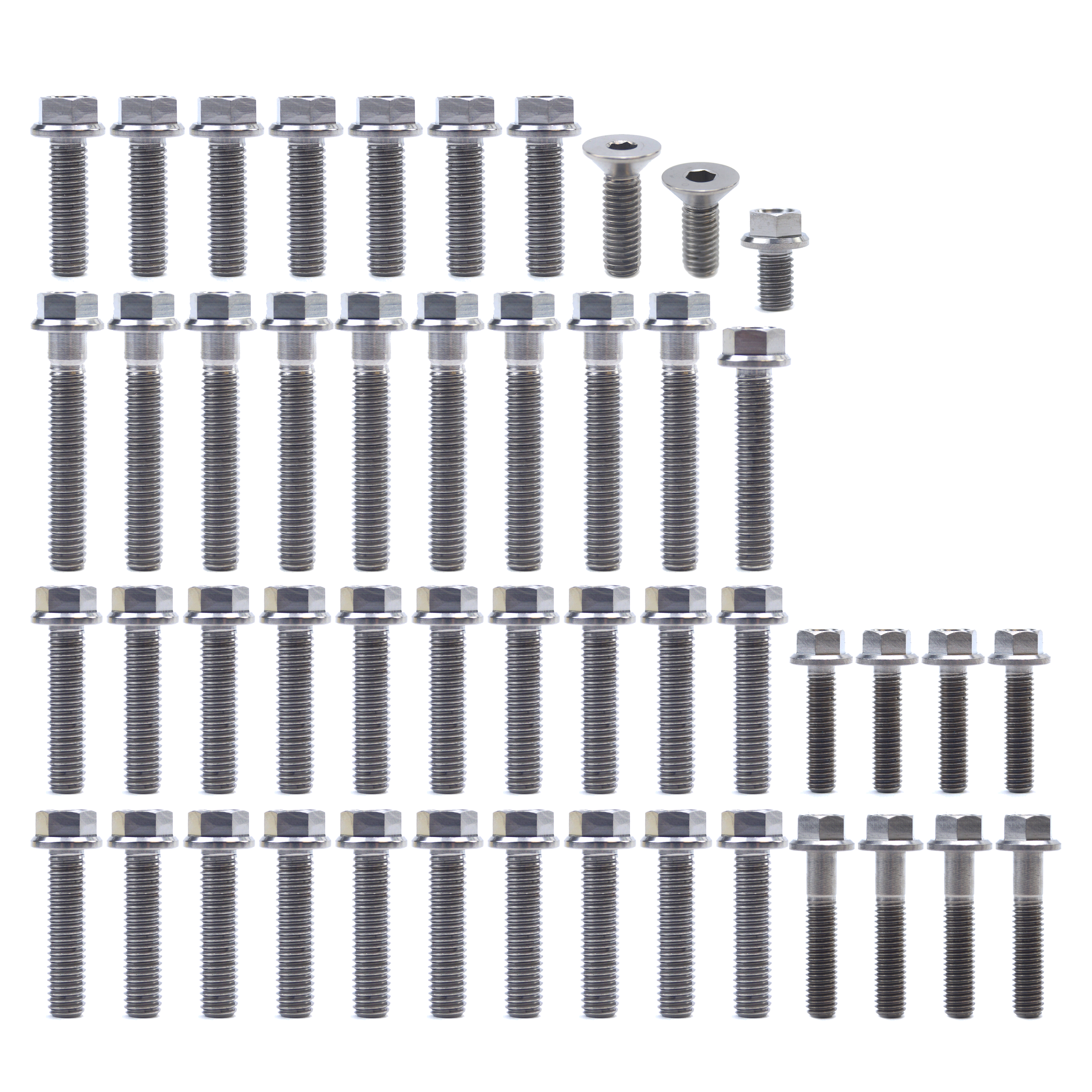 ENGINE BOLT KIT KX 65/80/85/100, KIT SIZE 48 BOLTS !!! MADE TO ORDER !!! TITANIUM BOLT KIT