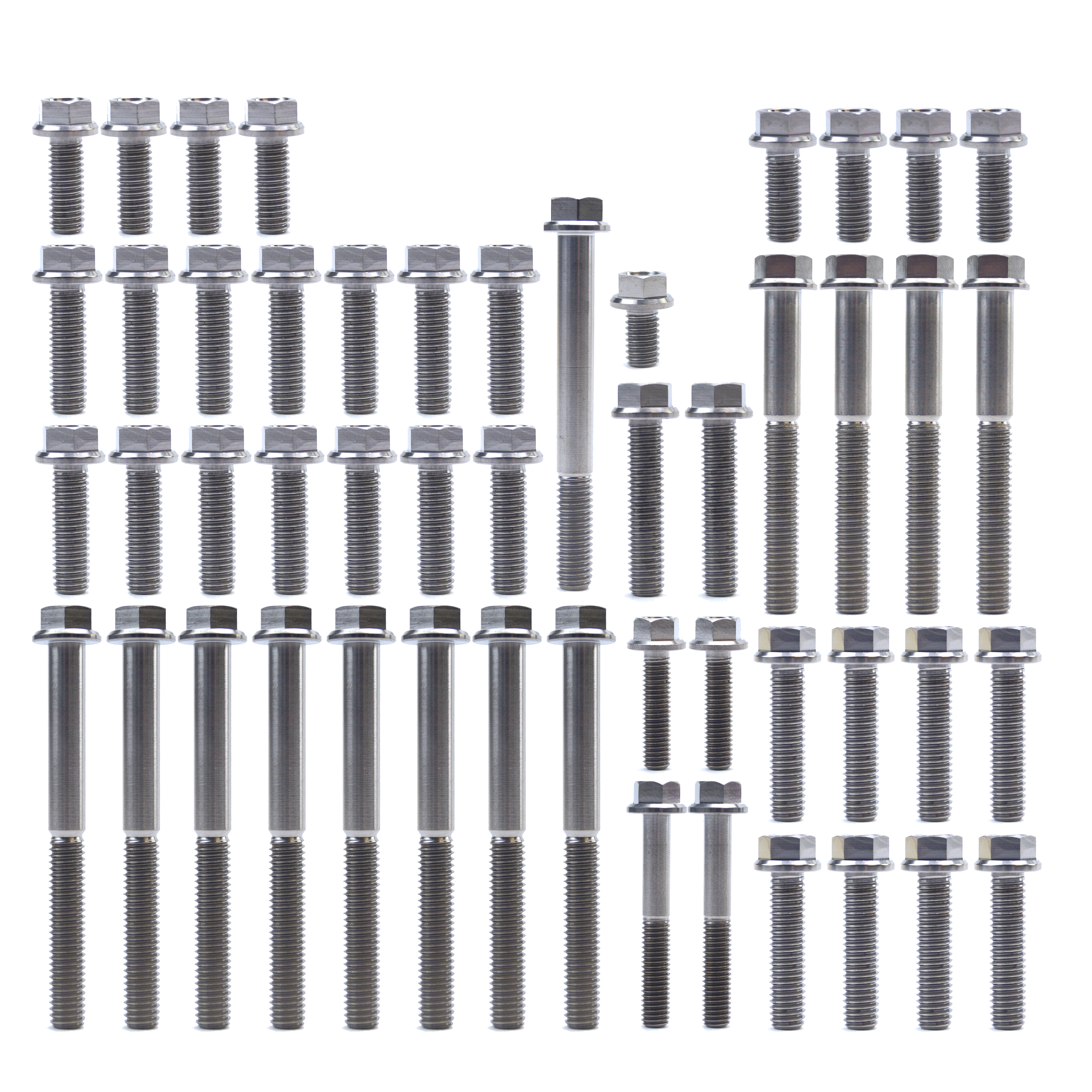 ENGINE BOLT KIT KX 500 87-04, KIT SIZE 46 BOLTS !!! MADE TO ORDER !!! TITANIUM BOLT KIT