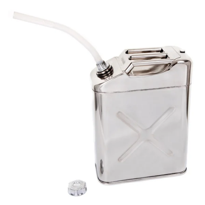 JERRY FUEL CAN 20 LITRES STAINLESS STEEL SCREW TOP WITH SPOUT thumbnail 3