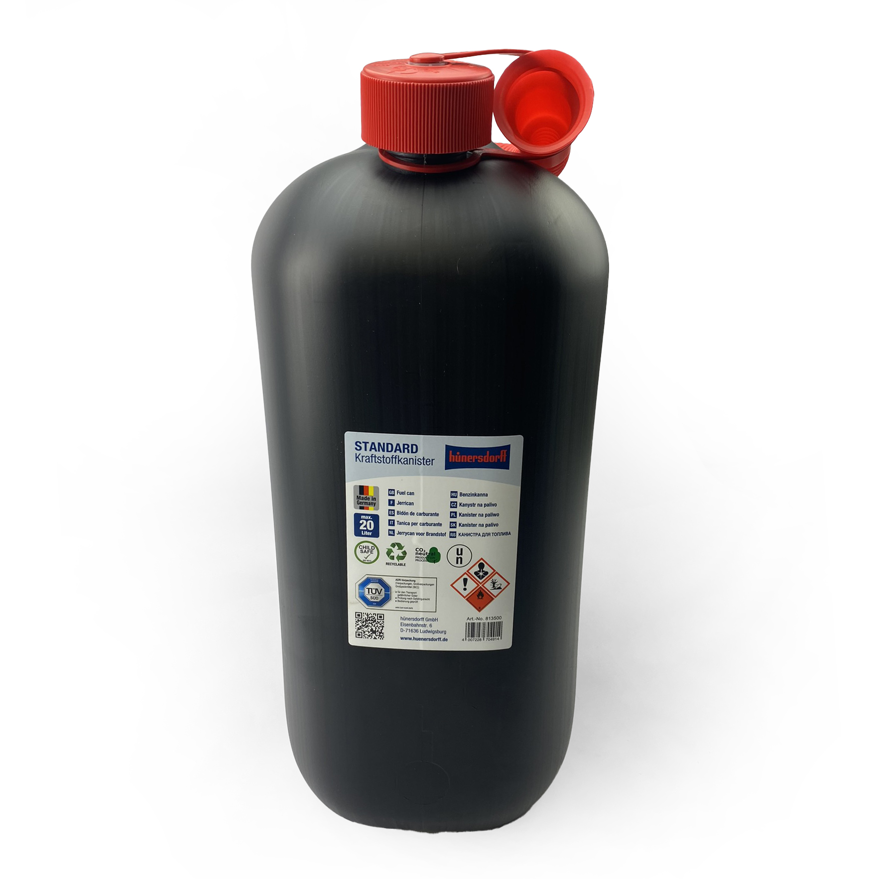 20LT PLASTIC FUEL CAN AUTOSTOP HUN20L-BLACK JERRY CAN thumbnail 2