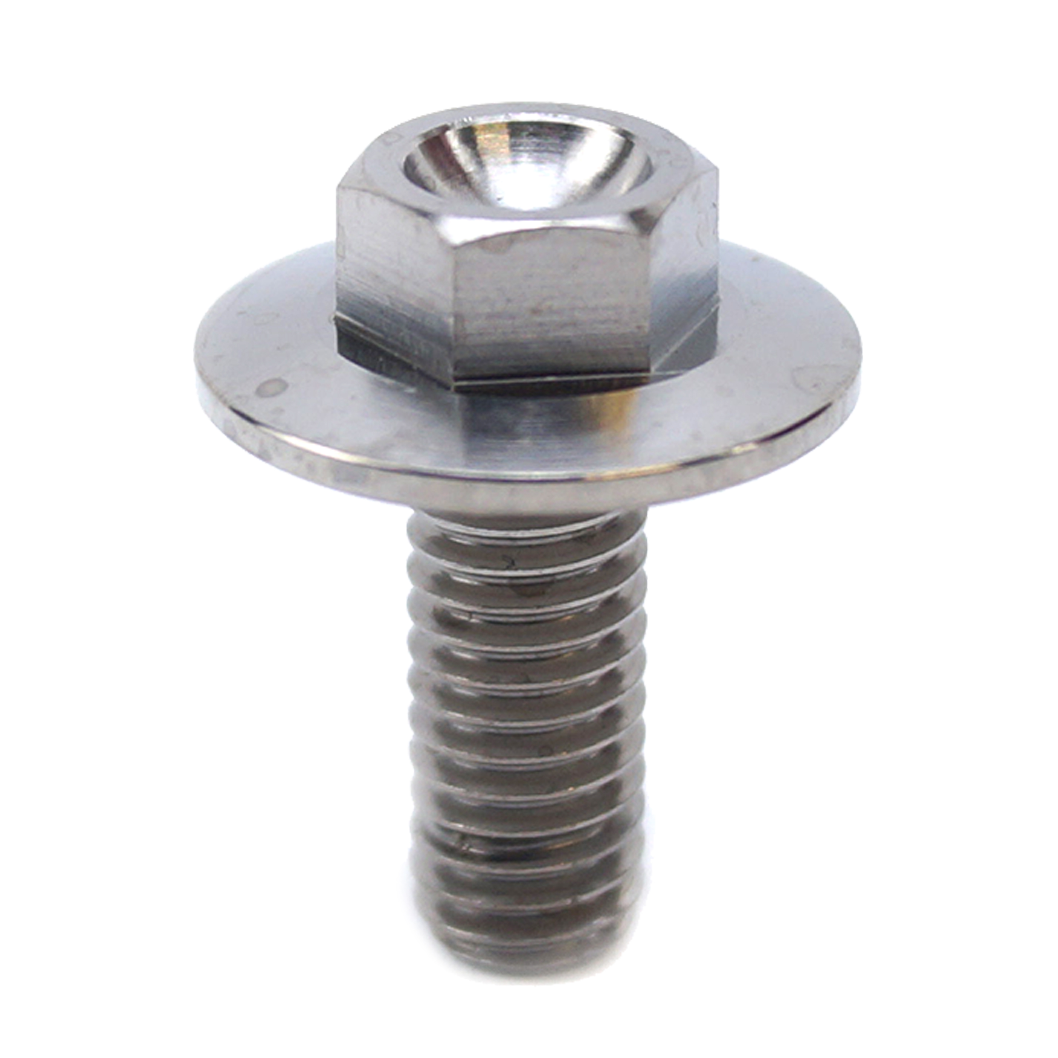 TITANIUM GR5 BOLT M6 x 15mm EACH, FLANGE OD: 15.90mm / HEX SIZE: 8mm, / PANEL BOLT FIXING PLASTIC thumbnail 4