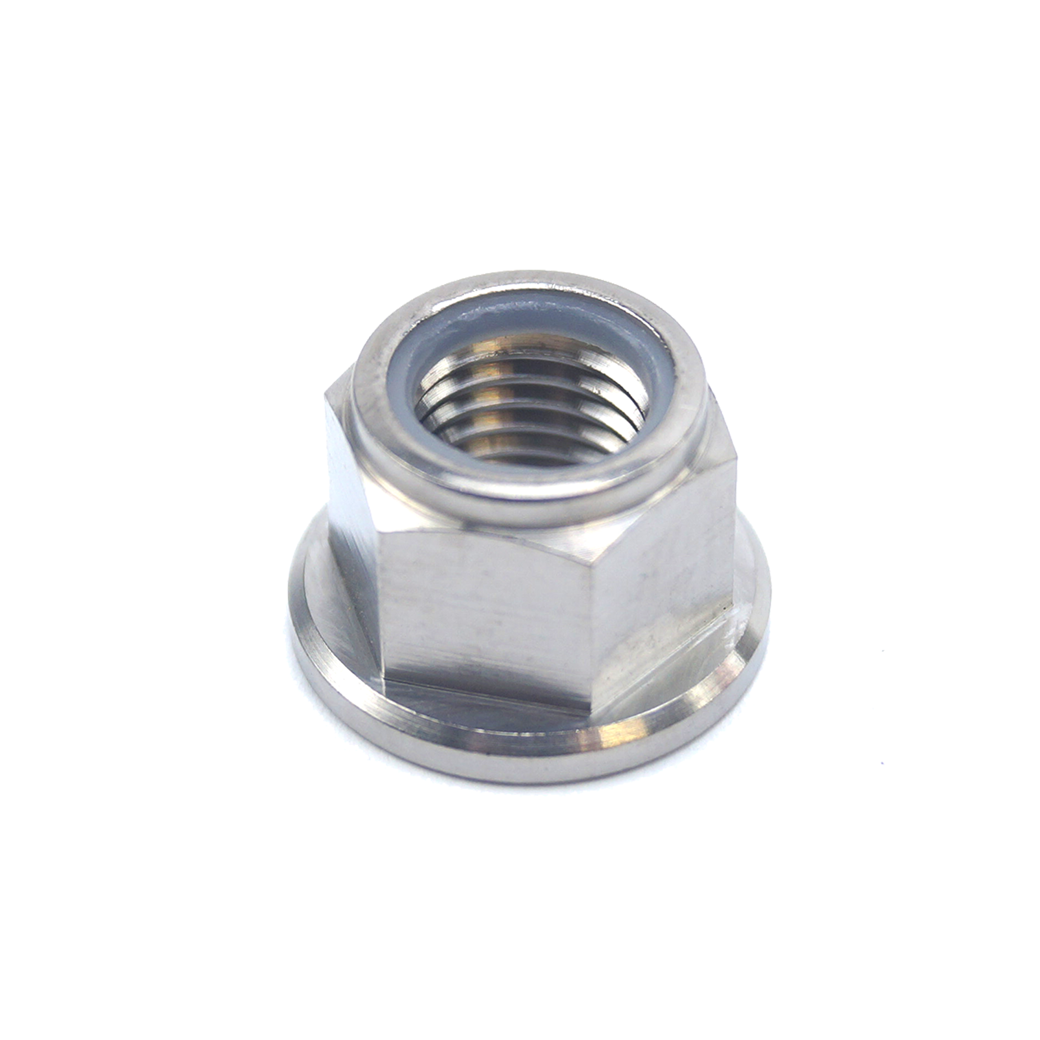 TITANIUM GR5 M10X1.25mm NUT, NYLON FLANGE NUT/ EACH thumbnail 4