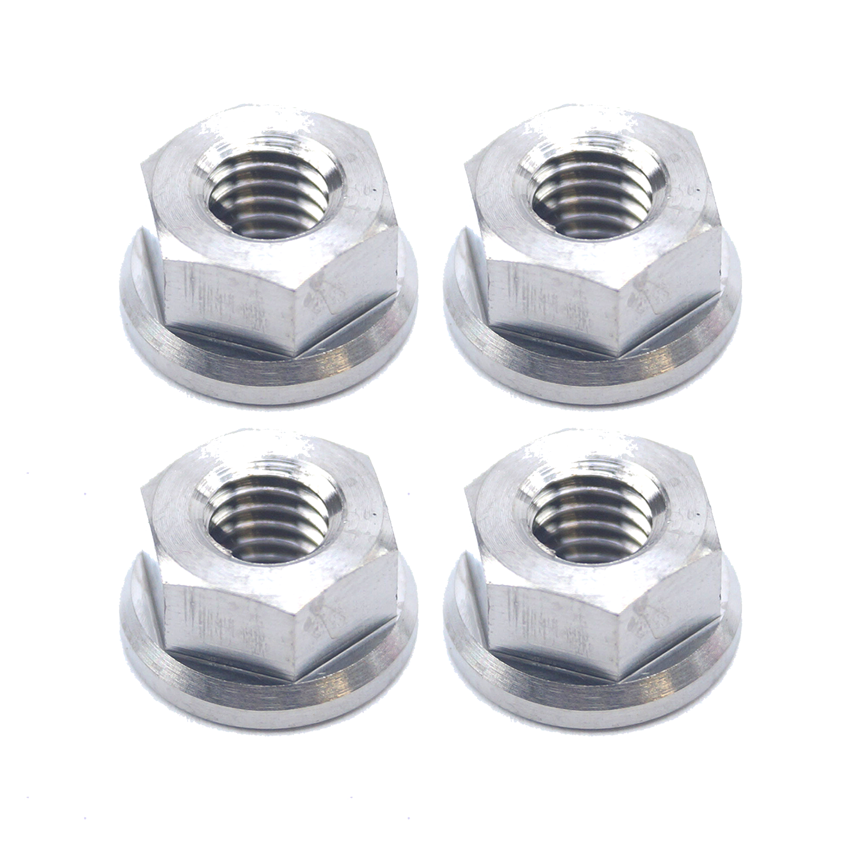 TITANIUM M6X1.00mm FLANGE NUT, TITANIUM GRADE 5 / PACK OF 4 thumbnail 3