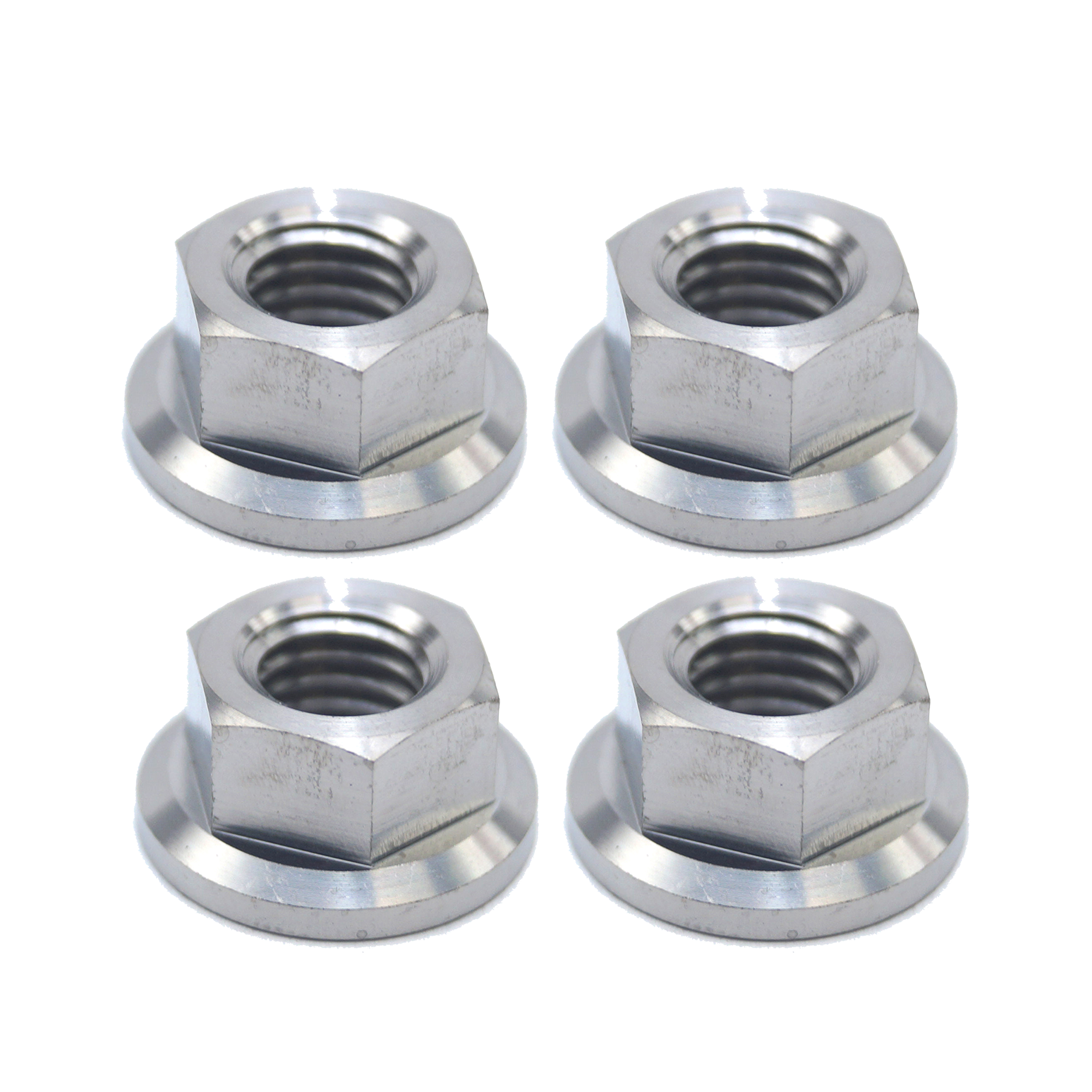 TITANIUM M8X1.25mm FLANGE NUT, TITANIUM GRADE 5 / PACK OF 4 thumbnail 3