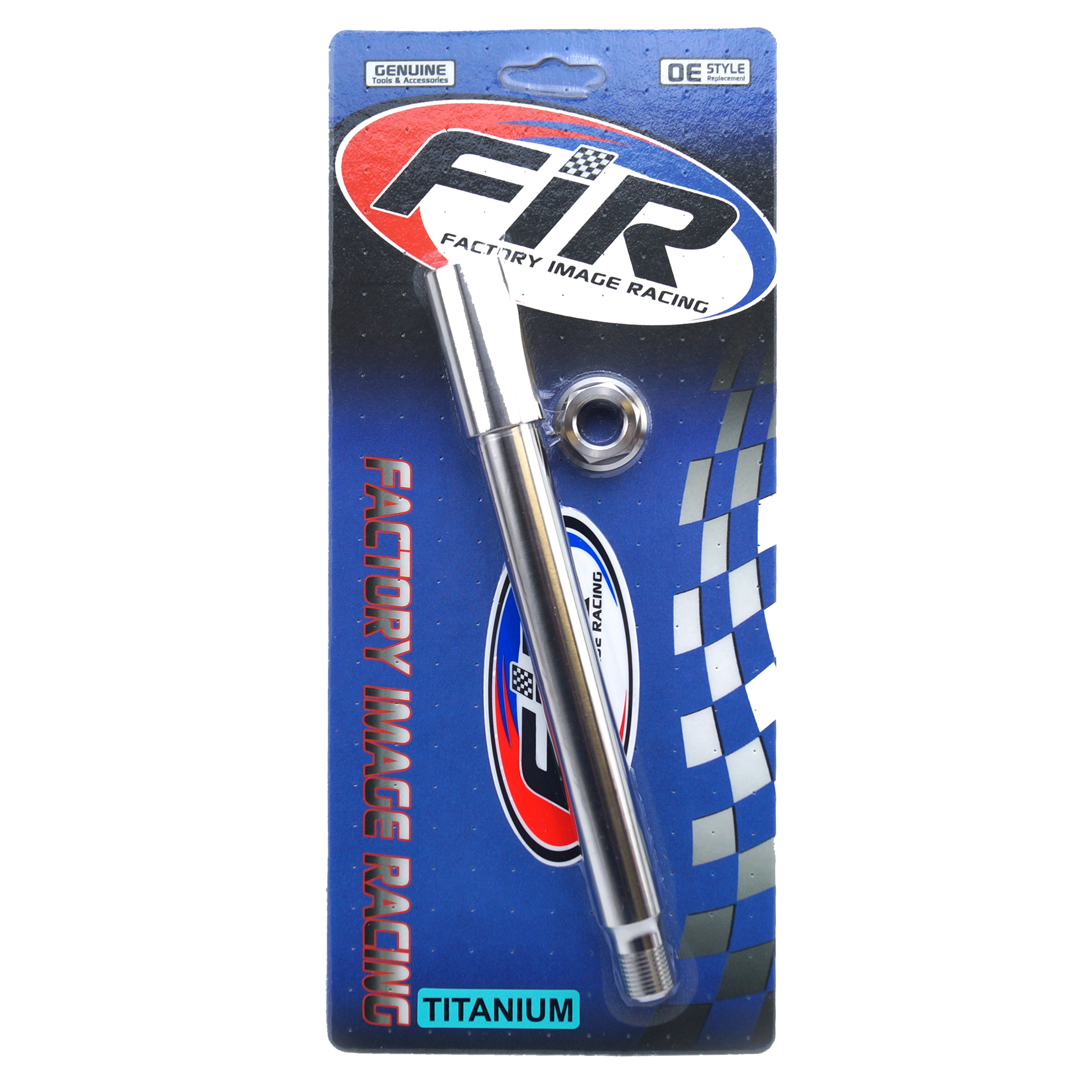 HONDA FRONT SPINDLE & NUT M16x1.5, TITANIUM GRADE 5 / OEM REF: 44301-MEN-000 / 90301-KZ4-J40 thumbnail 5