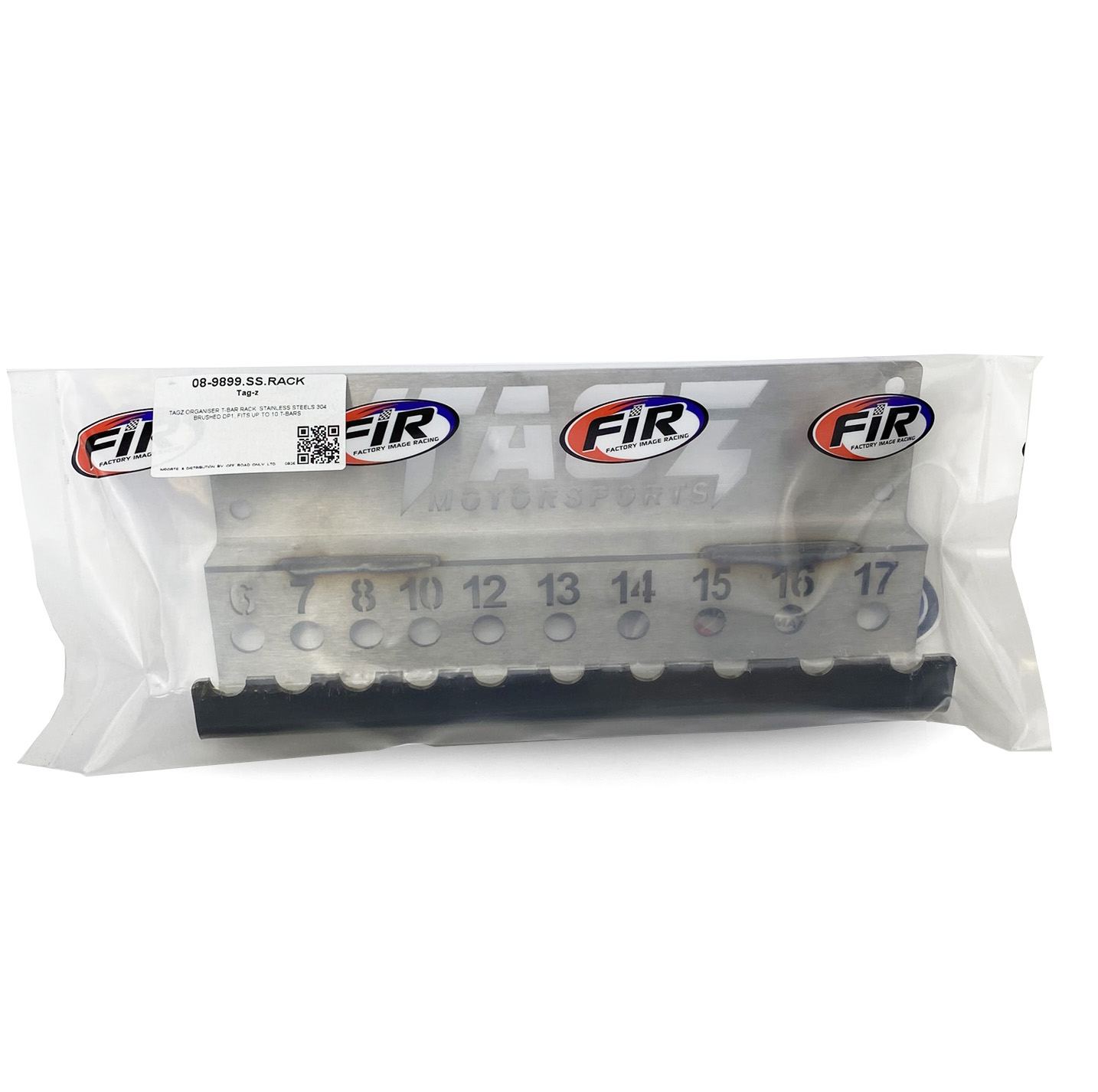 TAGZ ORGANISER T-BAR RACK  STAINLESS STEELS 304 BRUSHED DP1, FITS UP TO 10 T-BARS thumbnail 2