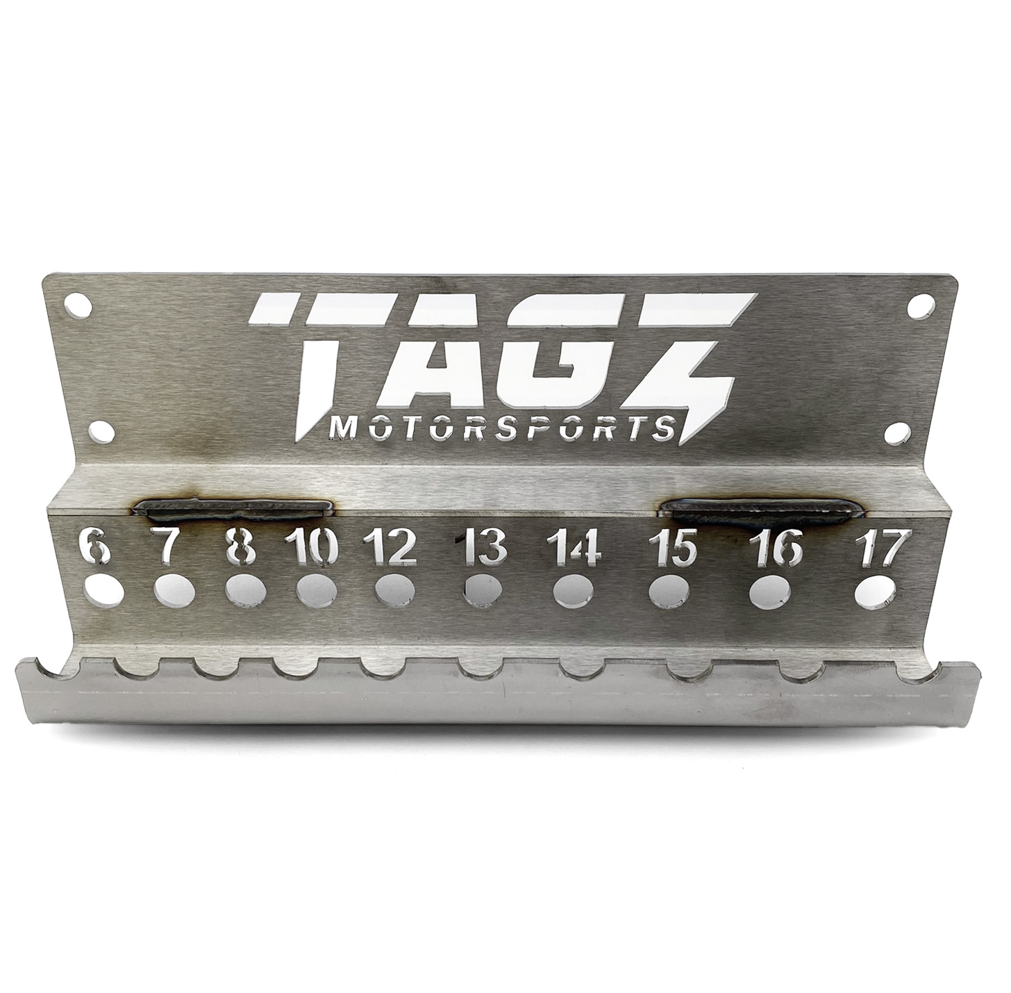 TAGZ ORGANISER T-BAR RACK  STAINLESS STEELS 304 BRUSHED DP1, FITS UP TO 10 T-BARS image 1