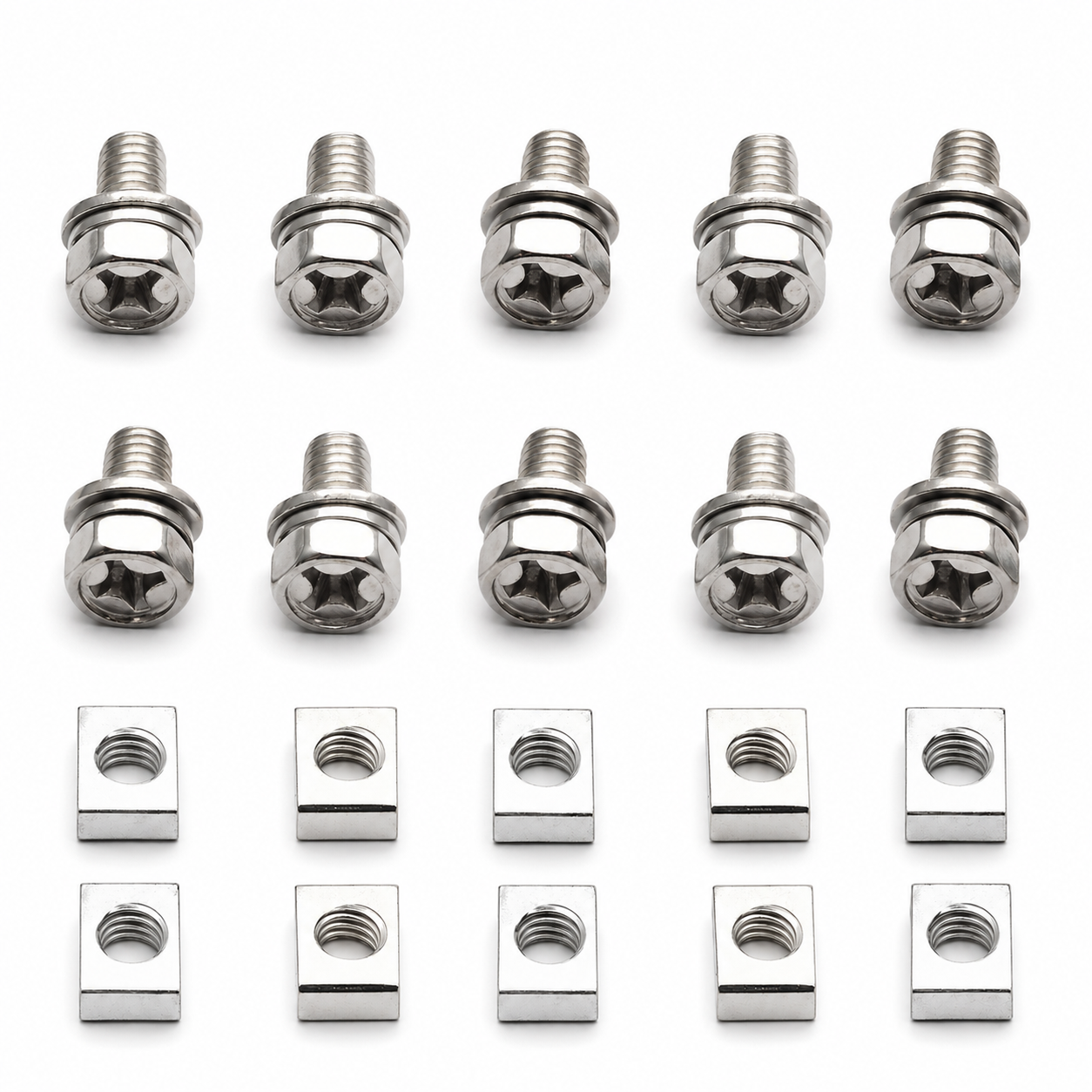 10 SET BATTERY TERMINAL SQUARE NUT & BOLT SCREWS M6X12mm 4AH 5AH 6AH 7AH UNIVERSAL image 1