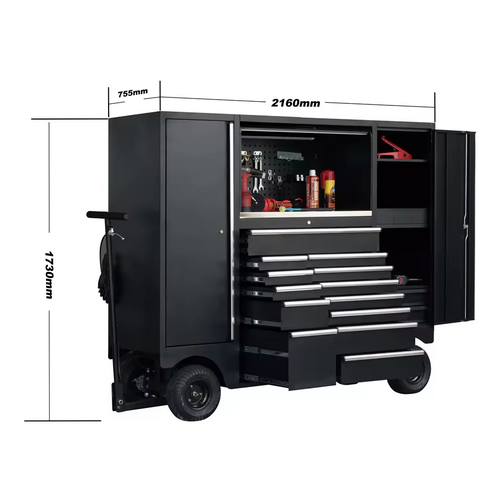 85 BLACK 13 DRAW UTILITY ALL TERRAIN HEAVY DUTY TOOL BOX CHEST thumbnail 2