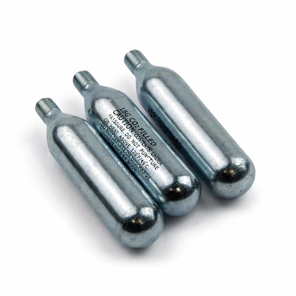 CO2 PUNCTURE REPAIR CARTRIDGES 16G THREADED 3 PACK thumbnail 2
