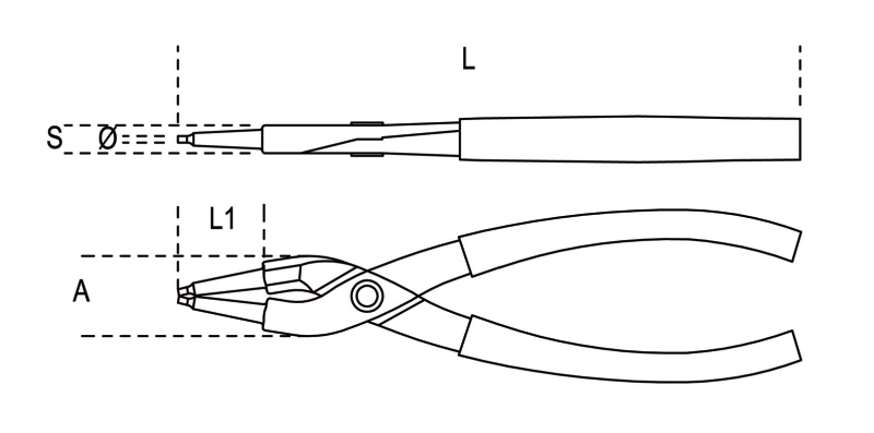 Internal Circlip Pliers Straight Pattern PVC Handles 180mm - Beta Tools 1032 180 thumbnail 3