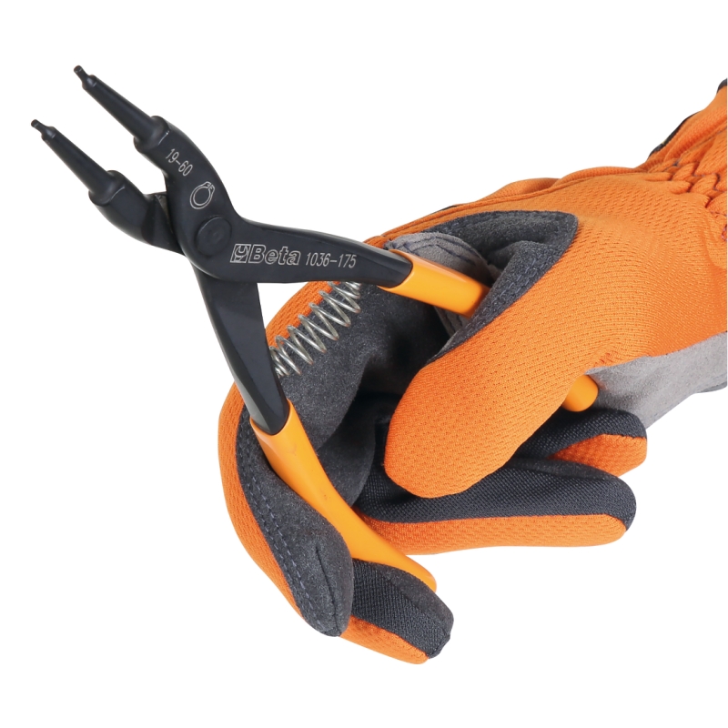 External Circlip Pliers Straight Pattern PVC Handles 175mm - Beta Tools 1036 175 thumbnail 5