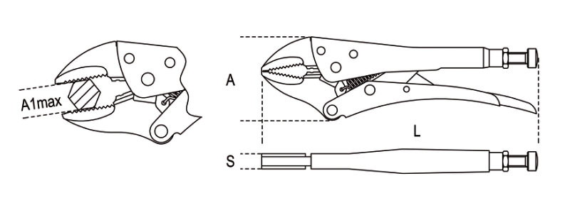 Adjustable Self-Locking Pliers Concave Jaws 240mm - Beta Tools 1052 240 thumbnail 3