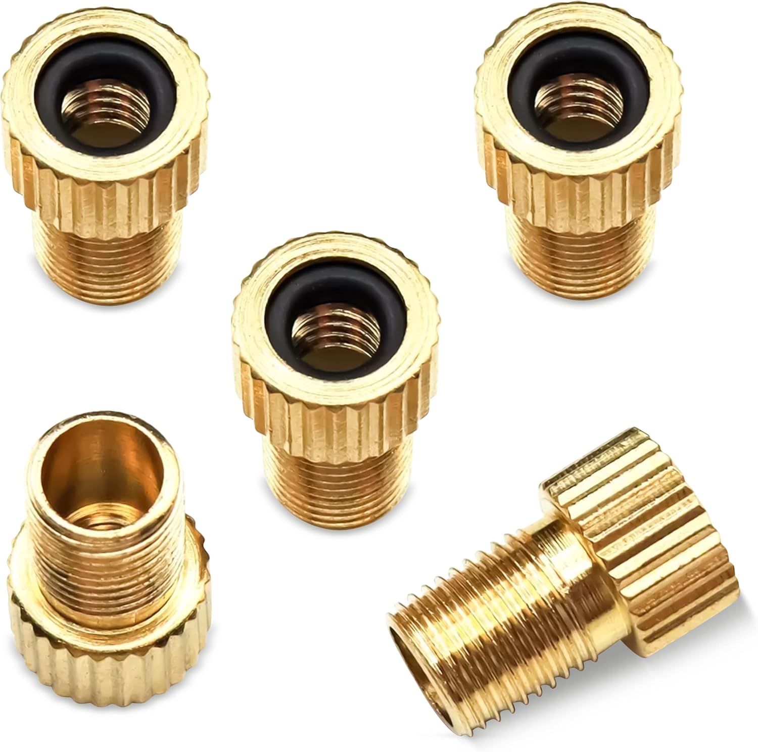 BICYCLE TYRE VALVE ADAPTER PRESTA TO SHRADER - PACK OF 5 image 1