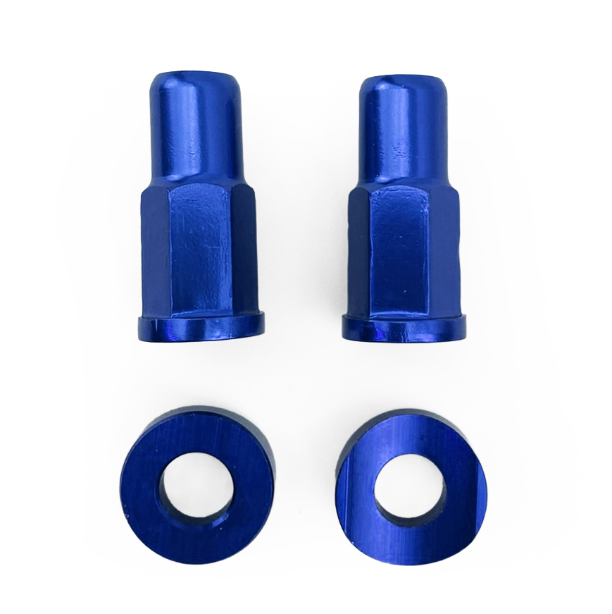 RIM LOCK NUT WITH SPACER WASHER KIT - BLUE ALUMINIUM thumbnail 2