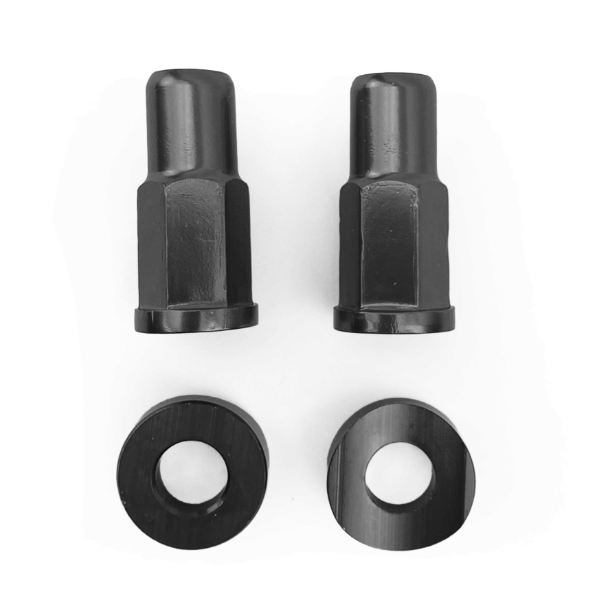 RIM LOCK NUT WITH SPACER WASHER KIT - BLACK ALUMINIUM thumbnail 2