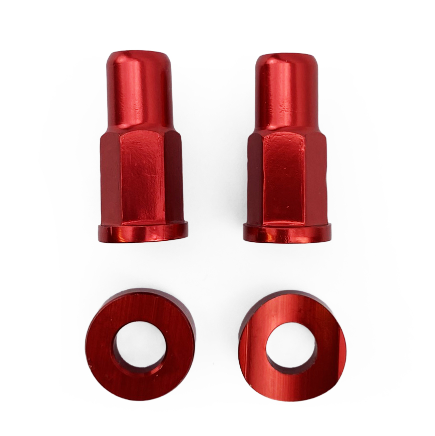 RIM LOCK NUT WITH SPACER WASHER KIT - RED ALUMINIUM thumbnail 3
