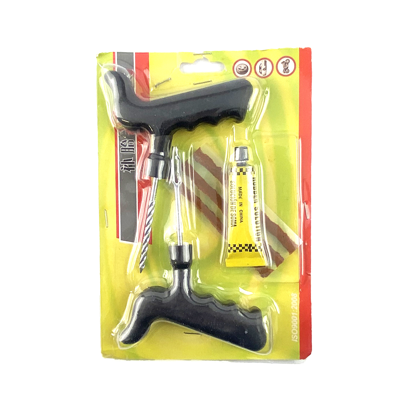 TYRE STRING REPAIR KIT TUBELESS & TOOL, RUBBER PLUGS PUNCTURE FIX & GLUE thumbnail 2