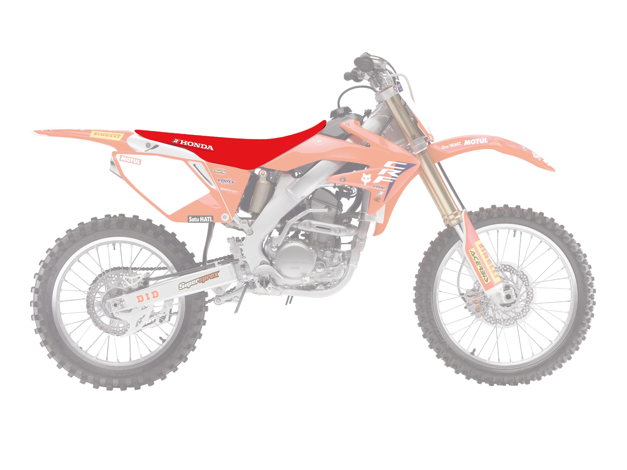 CRF250 04-09 HONDA HRC SEAT COVER RED, BLACKBIRD SEAT 1135R24 image 1
