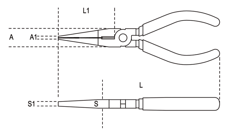 Extra-Long Flat Knurled Nose Pliers Chrome-Plated Bi-Material Handles 160mm Length - Beta Tools 1162BM 160 thumbnail 2