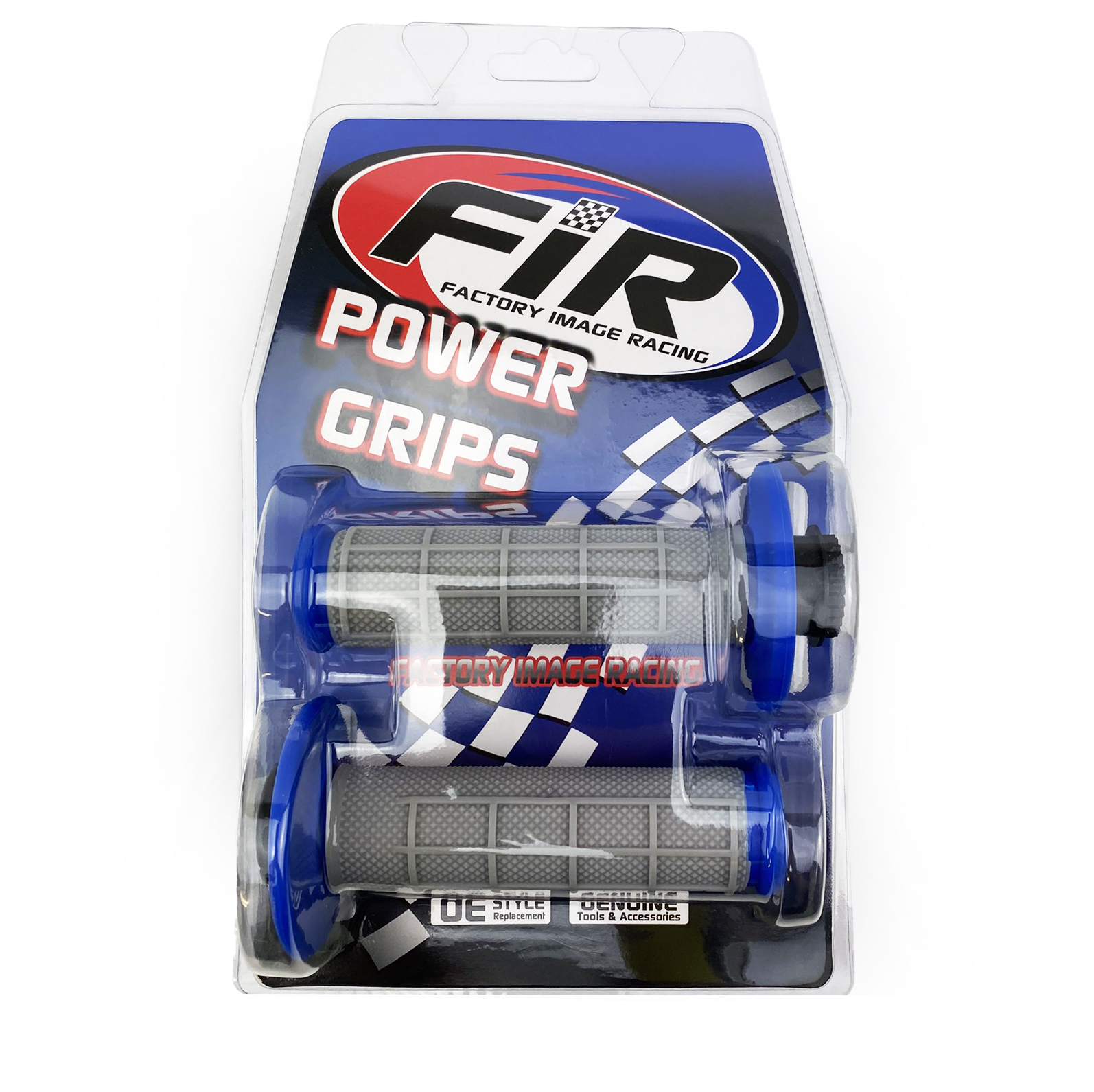 LOCK ON GRIPS HALF WAFFLE, SOFT GREY/BLUE, MX-08752BU, ODI STYLE, FIR - thumbnail 2