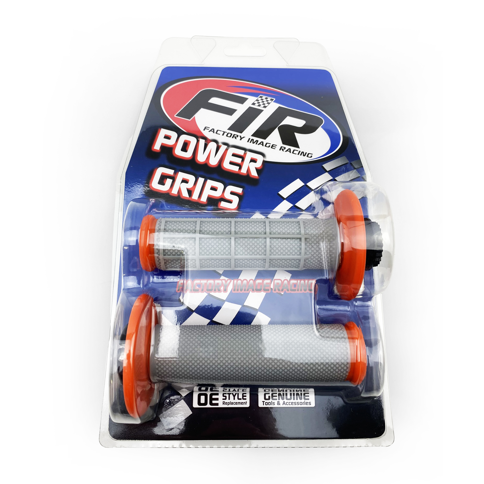 LOCK ON GRIPS HALF WAFFLE, SOFT GREY/ORANGE, MX-08752OR, ODI STYLE, FIR - thumbnail 2