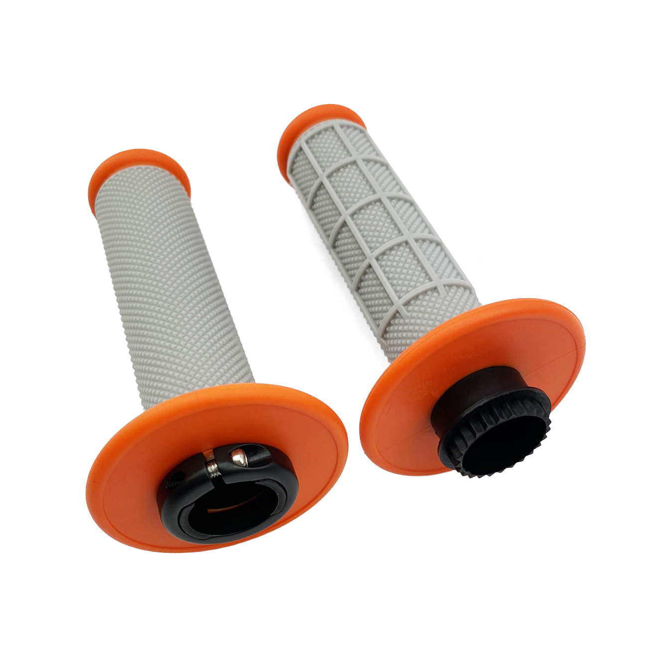 LOCK ON GRIPS HALF WAFFLE, SOFT GREY/ORANGE, MX-08752OR, ODI STYLE, FIR - thumbnail 3