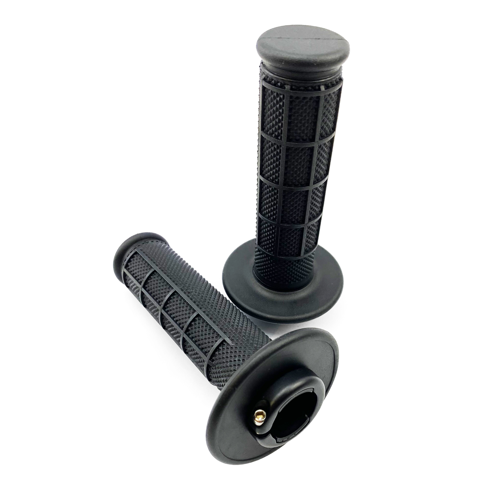LOCK ON GRIP SET 16-18 KTM HUSQ 4-STROKE, HALF WAFFLE SOFT BLACK, ODI STYLE, FIR -