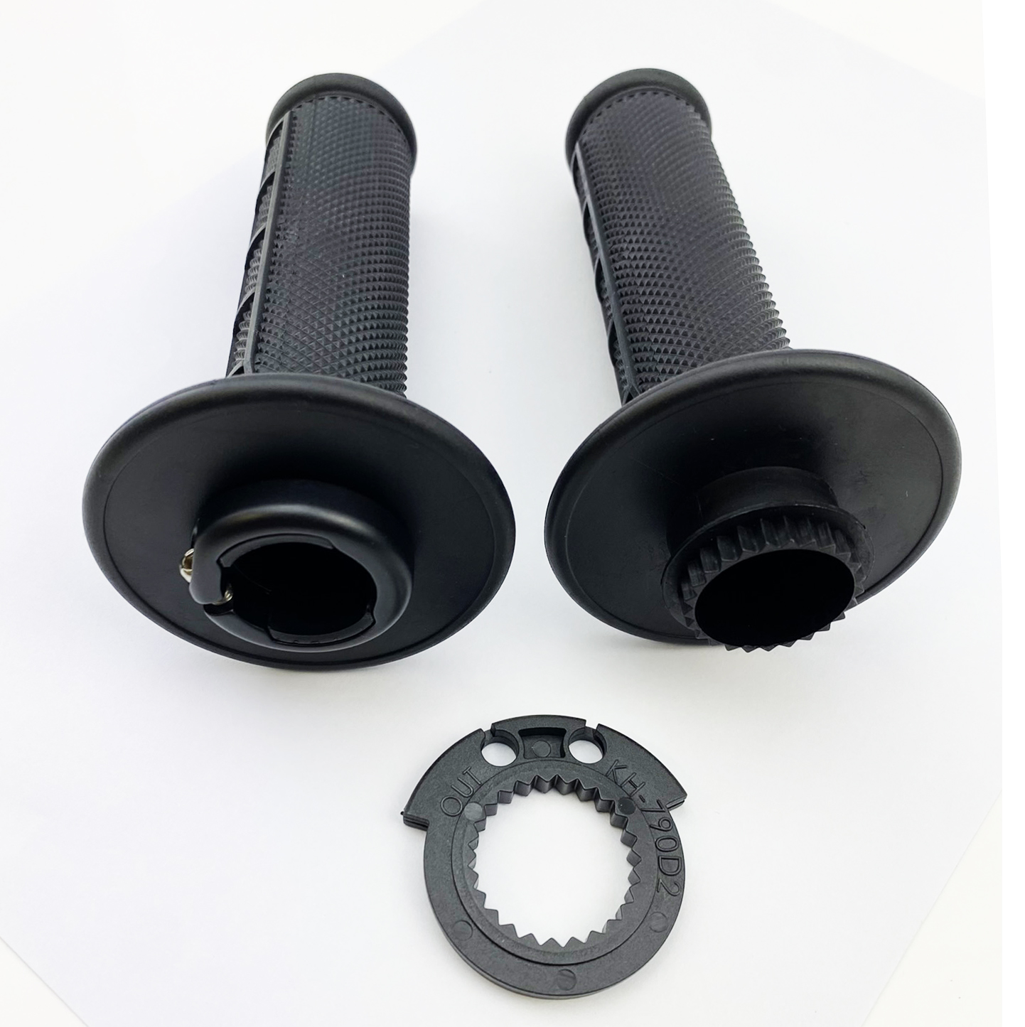 LOCK ON GRIP SET 16-18 KTM HUSQ 4-STROKE, HALF WAFFLE SOFT BLACK, ODI STYLE, FIR - thumbnail 4