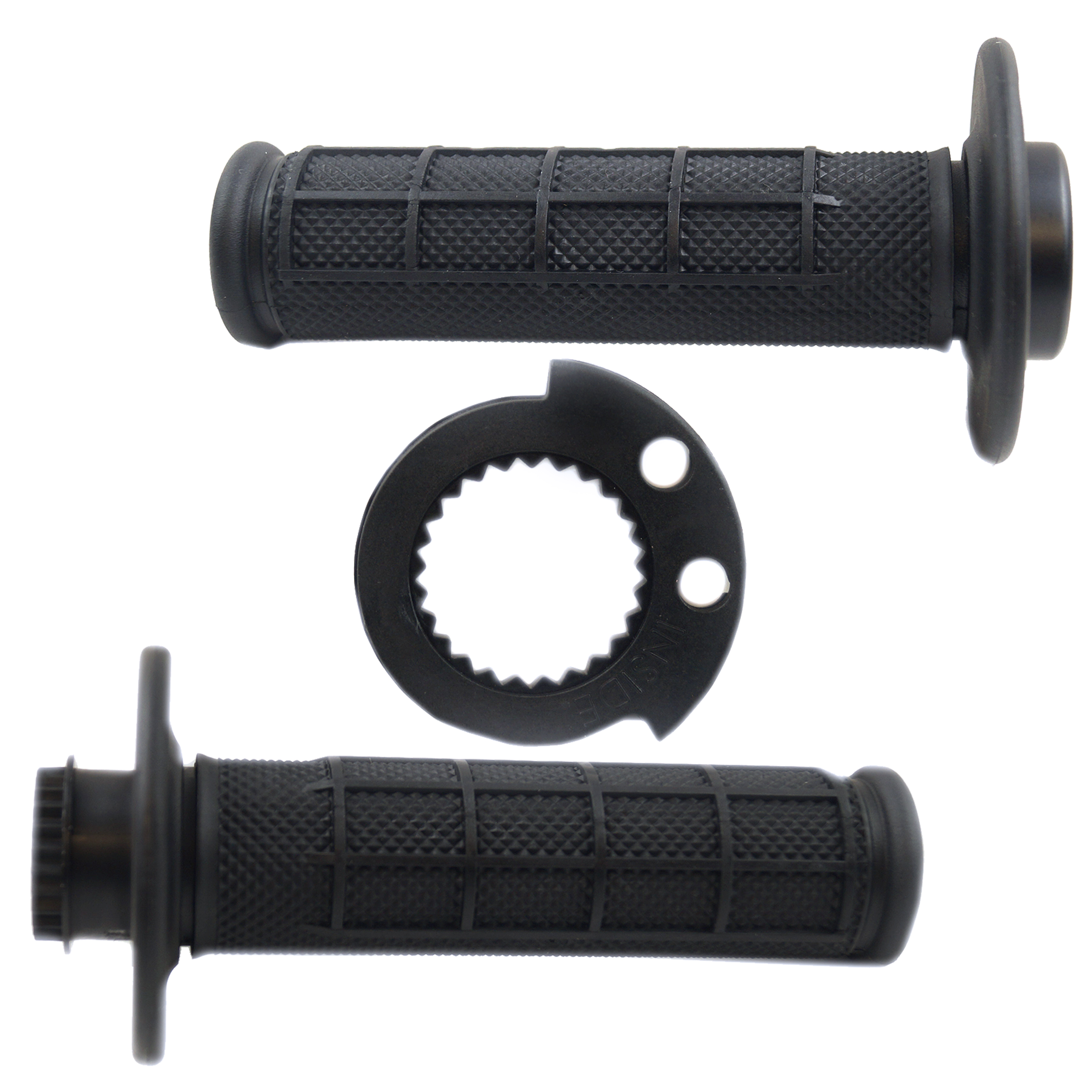 LOCK ON GRIP SET 16-18 KTM HUSQ 4-STROKE, HALF WAFFLE SOFT BLACK, ODI STYLE, FIR - thumbnail 2