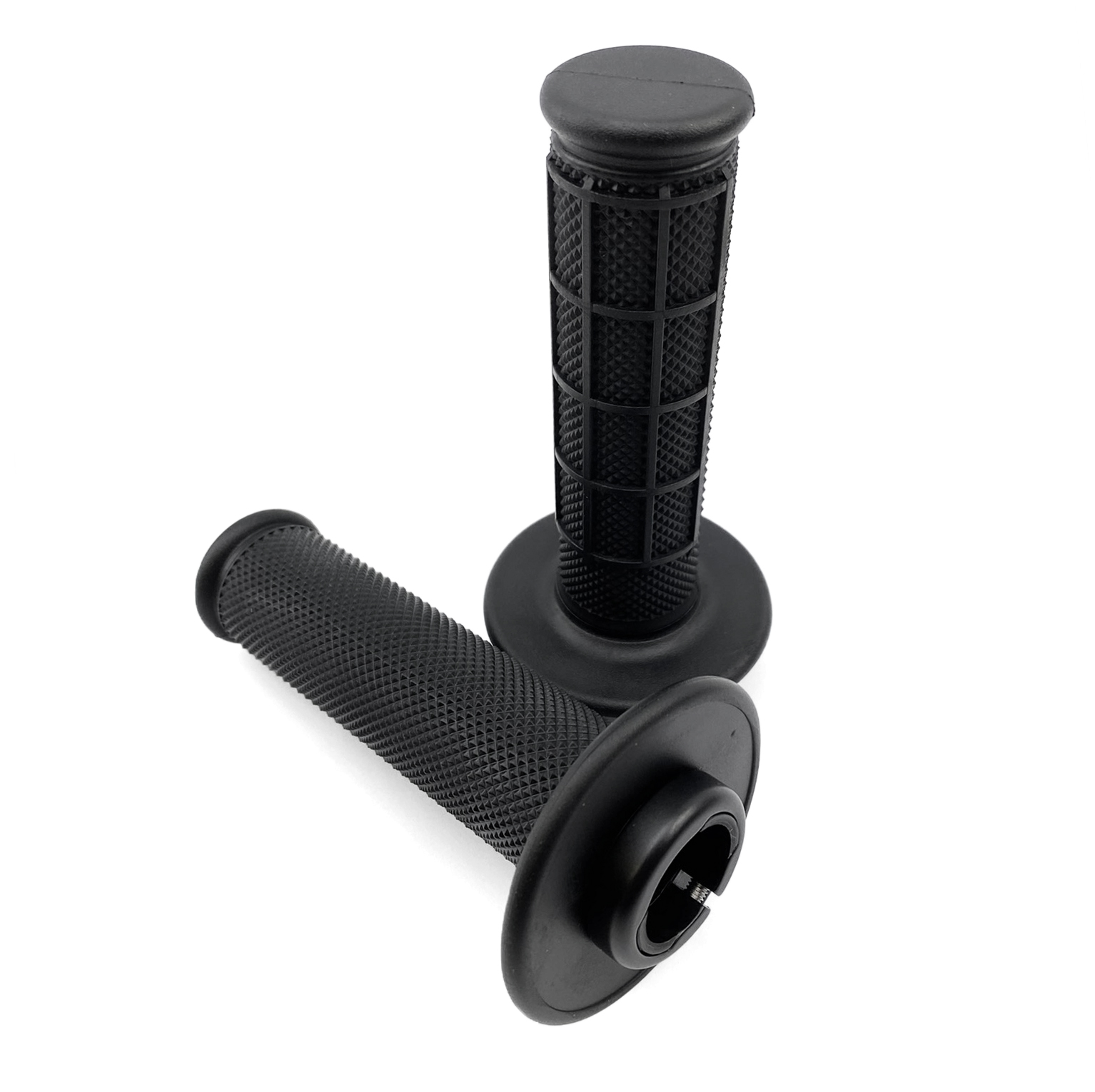 LOCK ON GRIP SET 98-19 KAWASAKI, HALF WAFFLE SOFT BLACK, ODI STYLE, FIR -