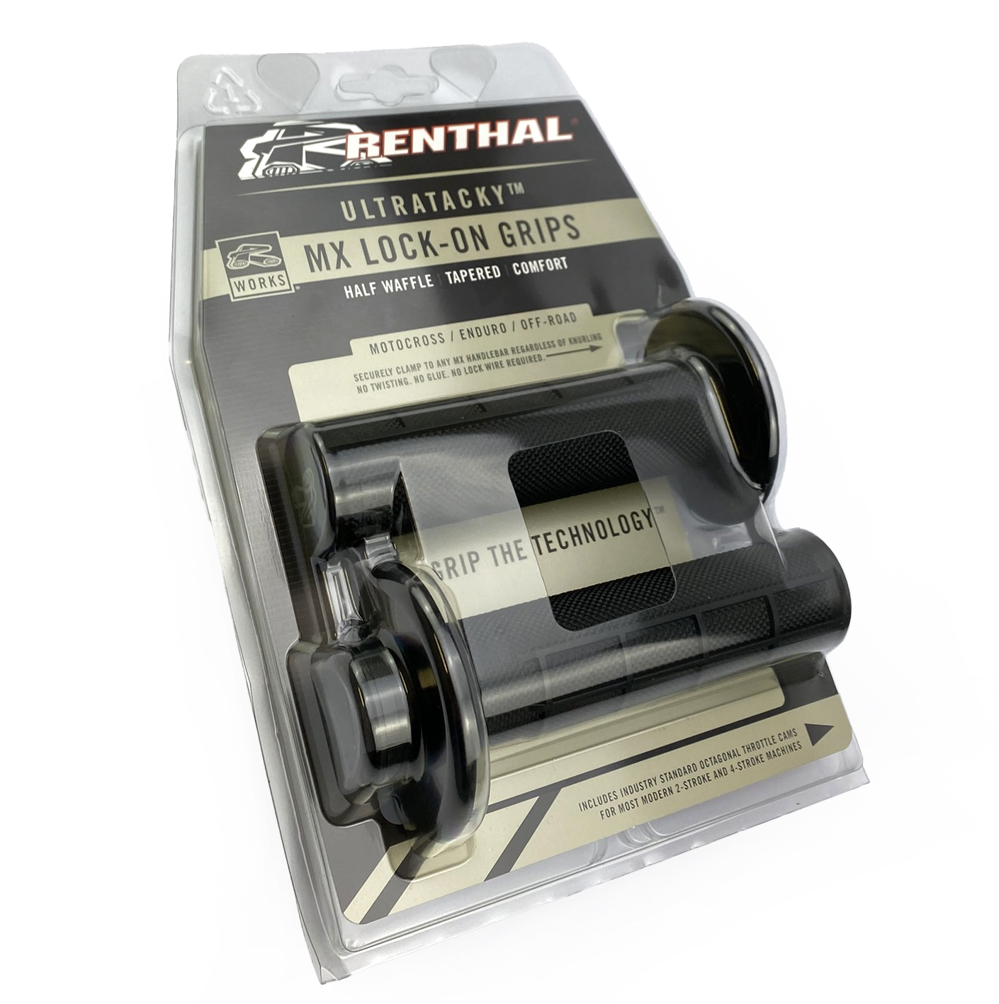 LOCK ON GRIPS RENTHAL HALF WAFFLE, ULTRATACKY G236 thumbnail 3