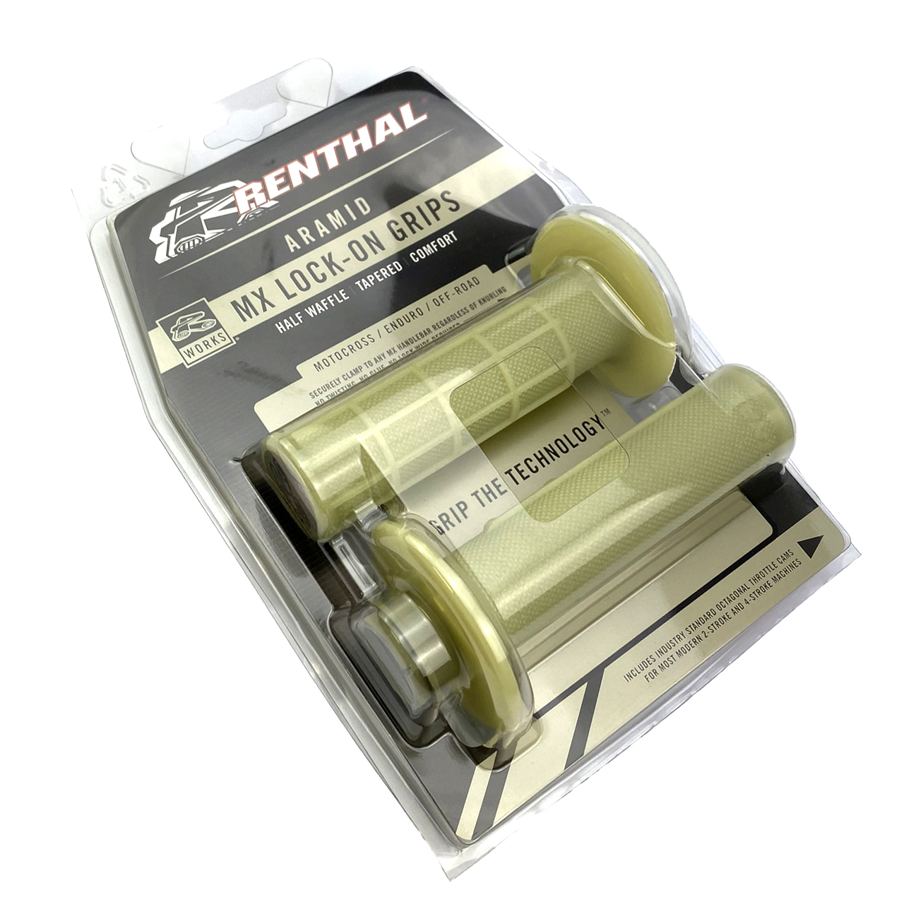 LOCK ON GRIPS RENTHAL HALF WAFFLE, ARAMID G237 thumbnail 3