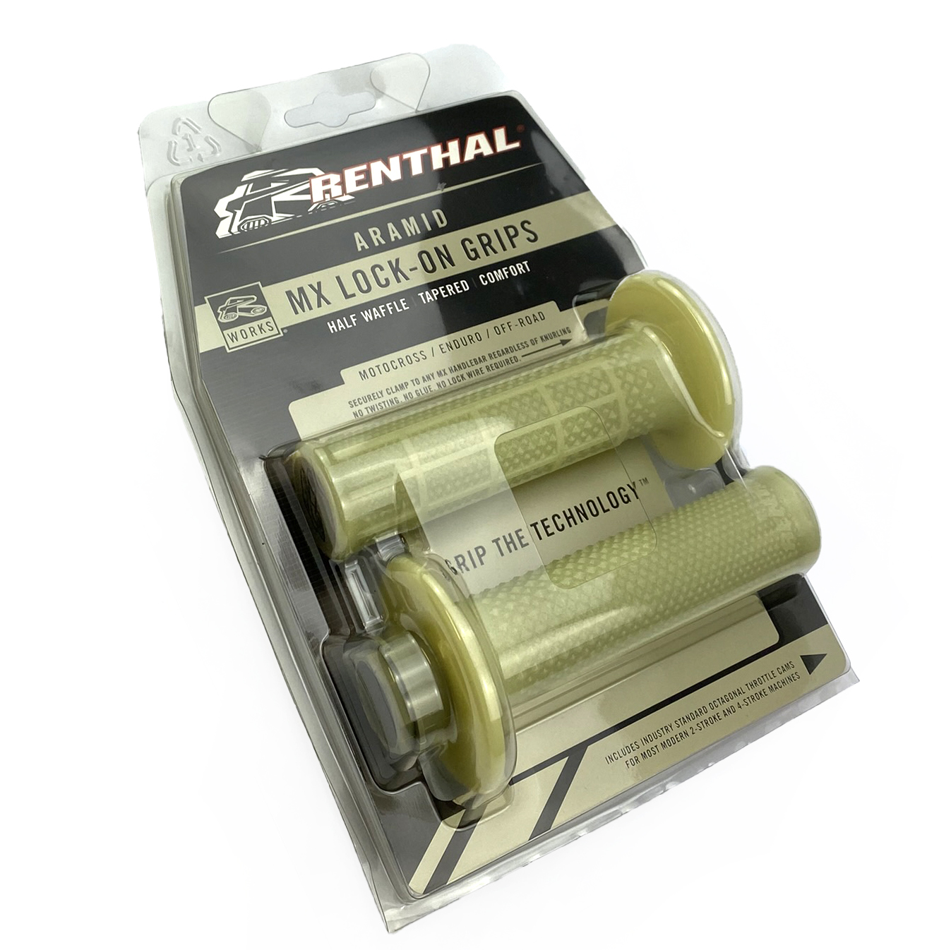 LOCK ON GRIPS RENTHAL TAPARED/HALF WAFFLE, ARAMID G240 thumbnail 3