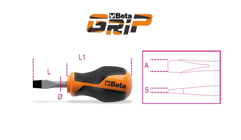 Extra-Short Screwdriver for Slotted Head Screws 0.8x4mm 30mm Length - BetaGRIP 1260N 4X30 thumbnail 4