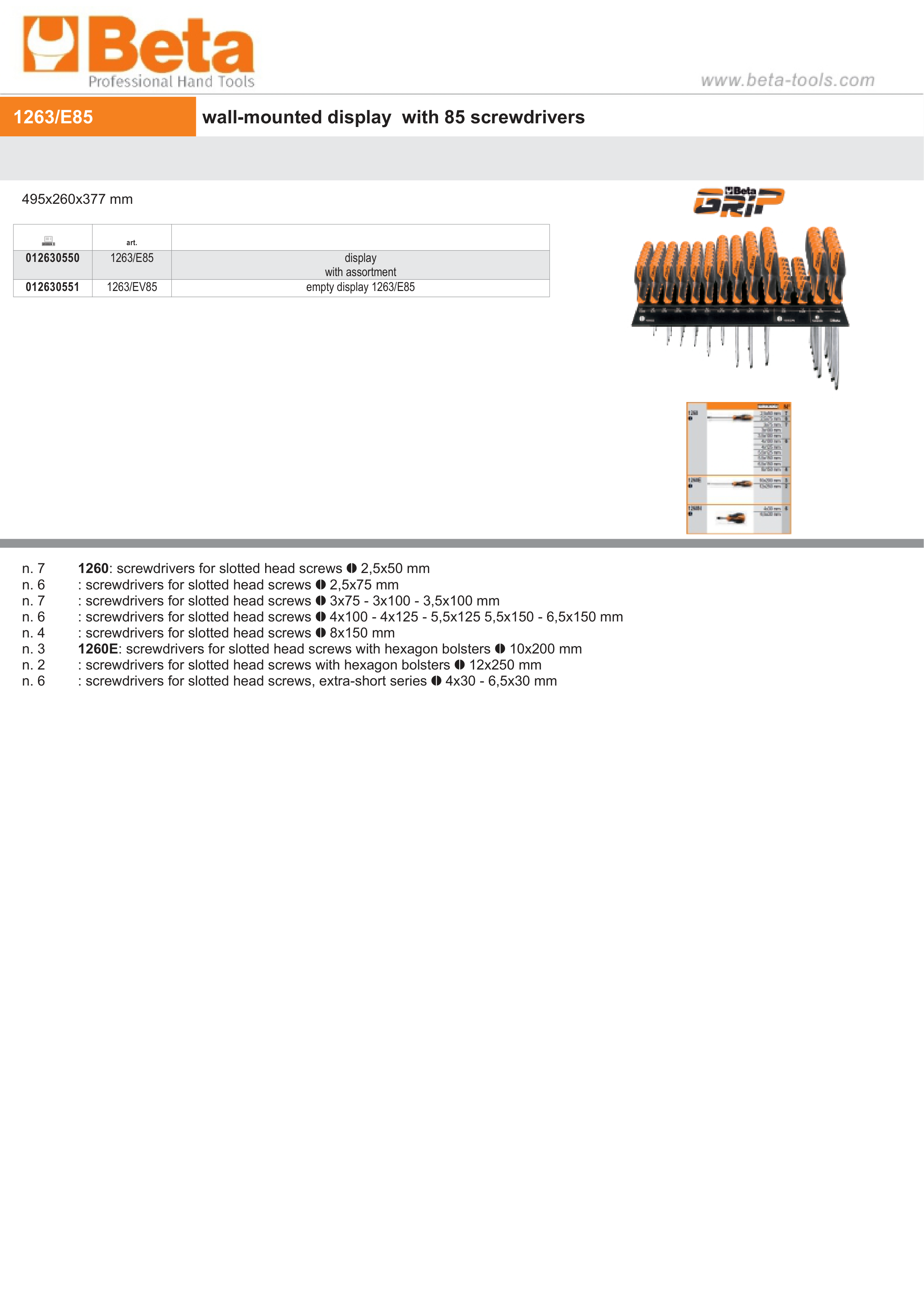 Empty Display for Screwdrivers 495x260x377mm - SHOPinShop 1263/EV85 thumbnail 2