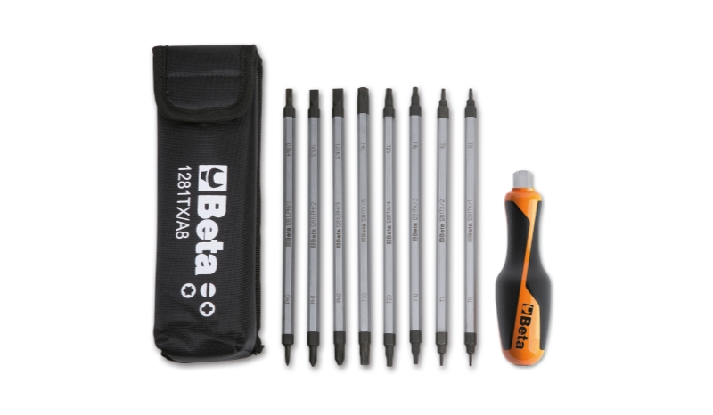 8 Reversible Screwdrivers 1 Accessory in Case - Beta Tools 1281BG-TX/A8 image 1
