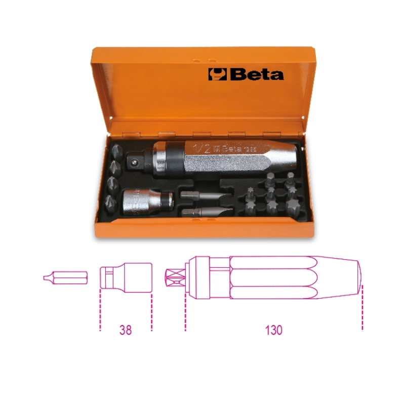Impact Screwdriver with 14 Insets and Socket Holder - Beta Tools 1295/C14 thumbnail 2