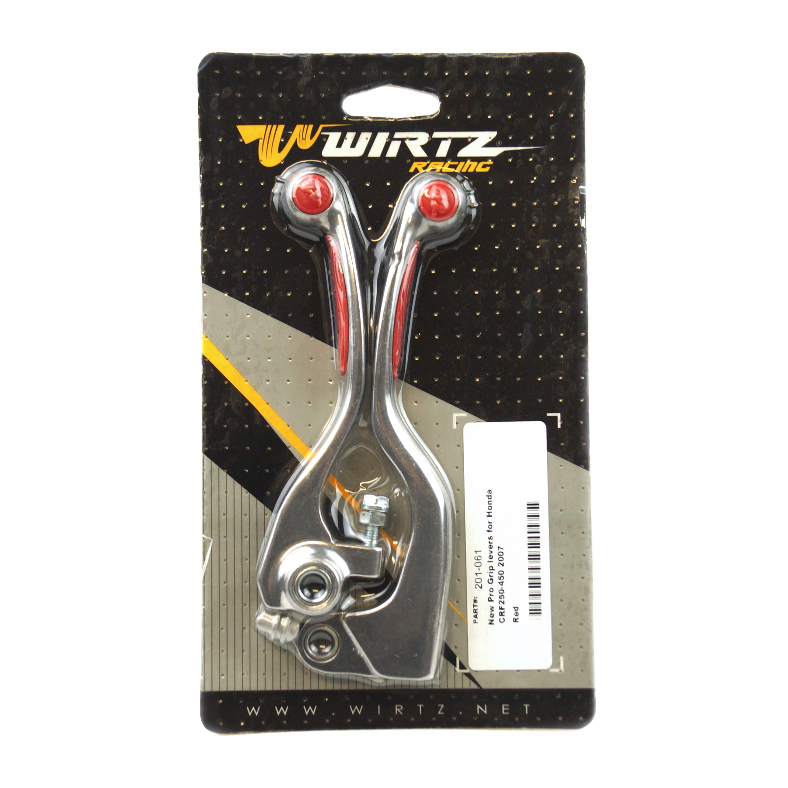 LEVER BLADE SET GRIP RED CRF, WIRTZ 201-061 CRF250 450 07-15 image 1