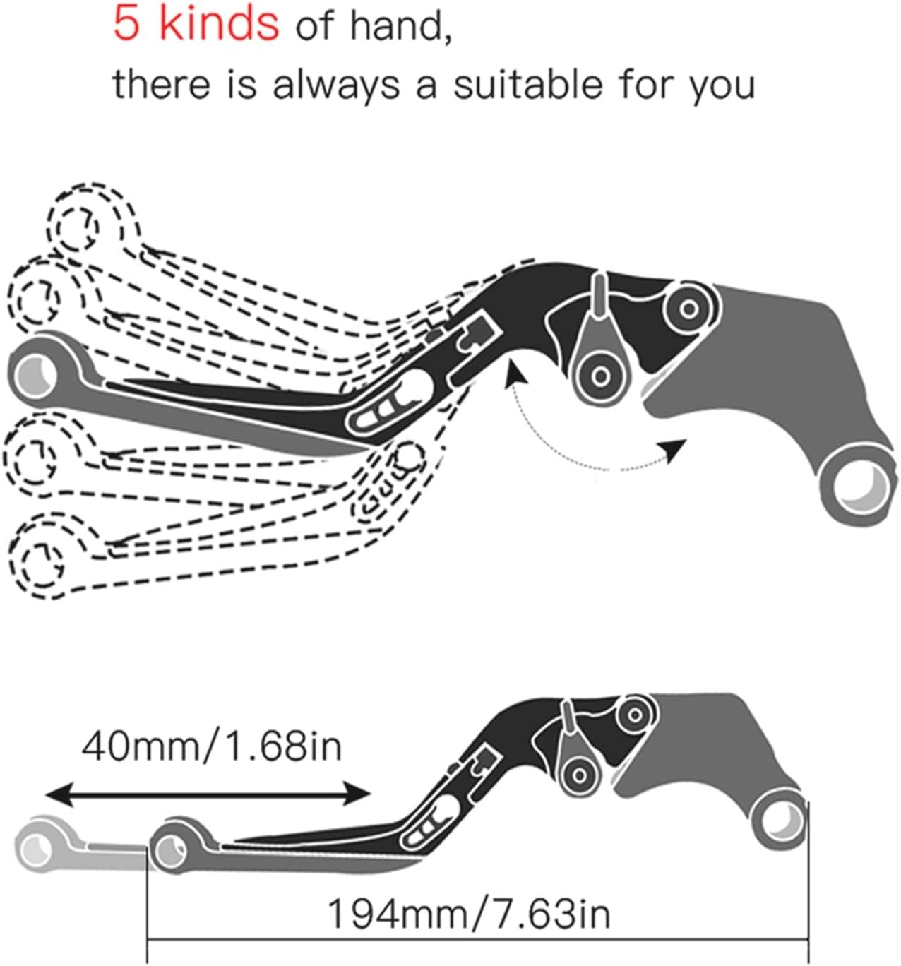 LEVER SET CNC ADJUSTABLE LENGTH FOLDING BRAKE & CLUTCH 11-18 SUZUKI GSX-R 600 750 1000 thumbnail 4