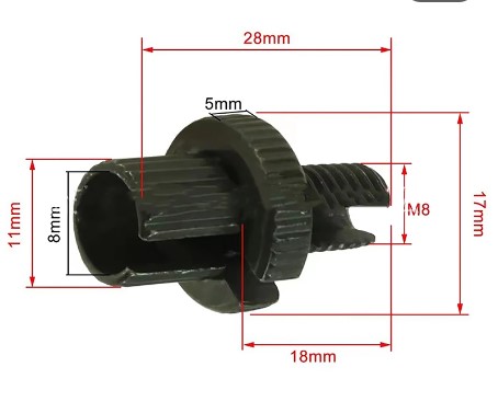 CLUTCH BRAKE CABLE ADJUSTER M8x1.25 BLACK UNIVERSAL thumbnail 2