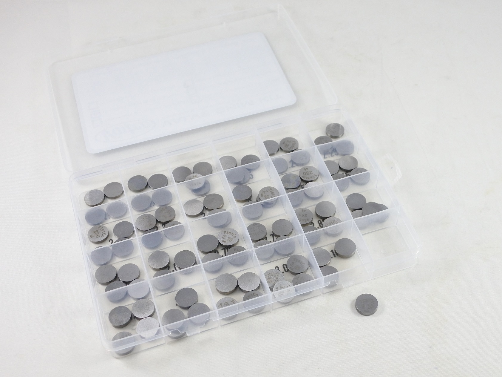 VALVE SHIM KIT 13mm 2.00mm-3.10mm 0.05mm INCREMENTS 4PCS EACH VINTCO 13SHIMKIT image 1