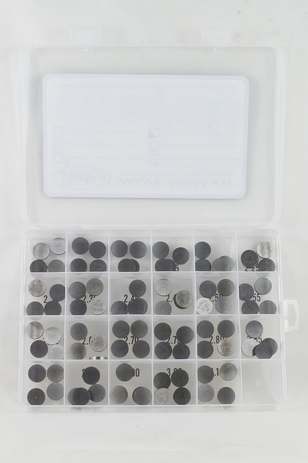 VALVE SHIM KIT 13mm 2.00mm-3.10mm 0.05mm INCREMENTS 4PCS EACH VINTCO 13SHIMKIT thumbnail 2