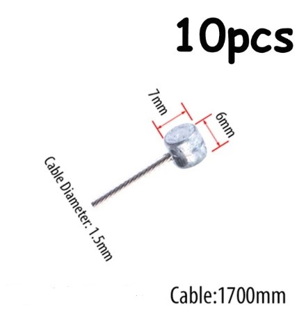 10PC 1.5mm WIRE 1700mm LONG CABLE WITH 7mm BARRAL NIPPLE UNIVERSAL thumbnail 2