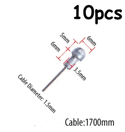 10PC 1.5mm WIRE 1700mm LONG CABLE WITH 6mm HEAD PEAR NIPPLE UNIVERSAL thumbnail 2
