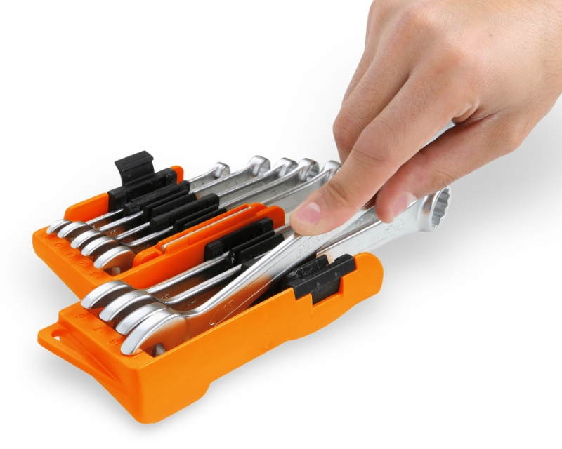 Reversible Ratcheting Combination Spanner Wrench Set with Compact Support 8mm - 19mm (9 Pieces) - Beta Tools 142/SC9I thumbnail 3